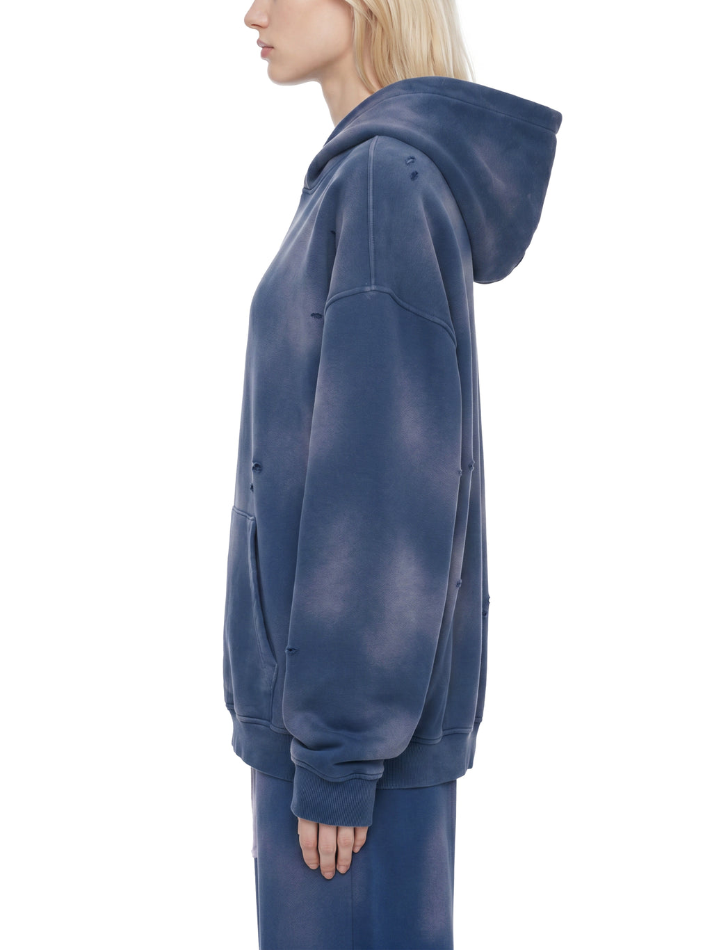 O | sunfade frayed fleece hoodie