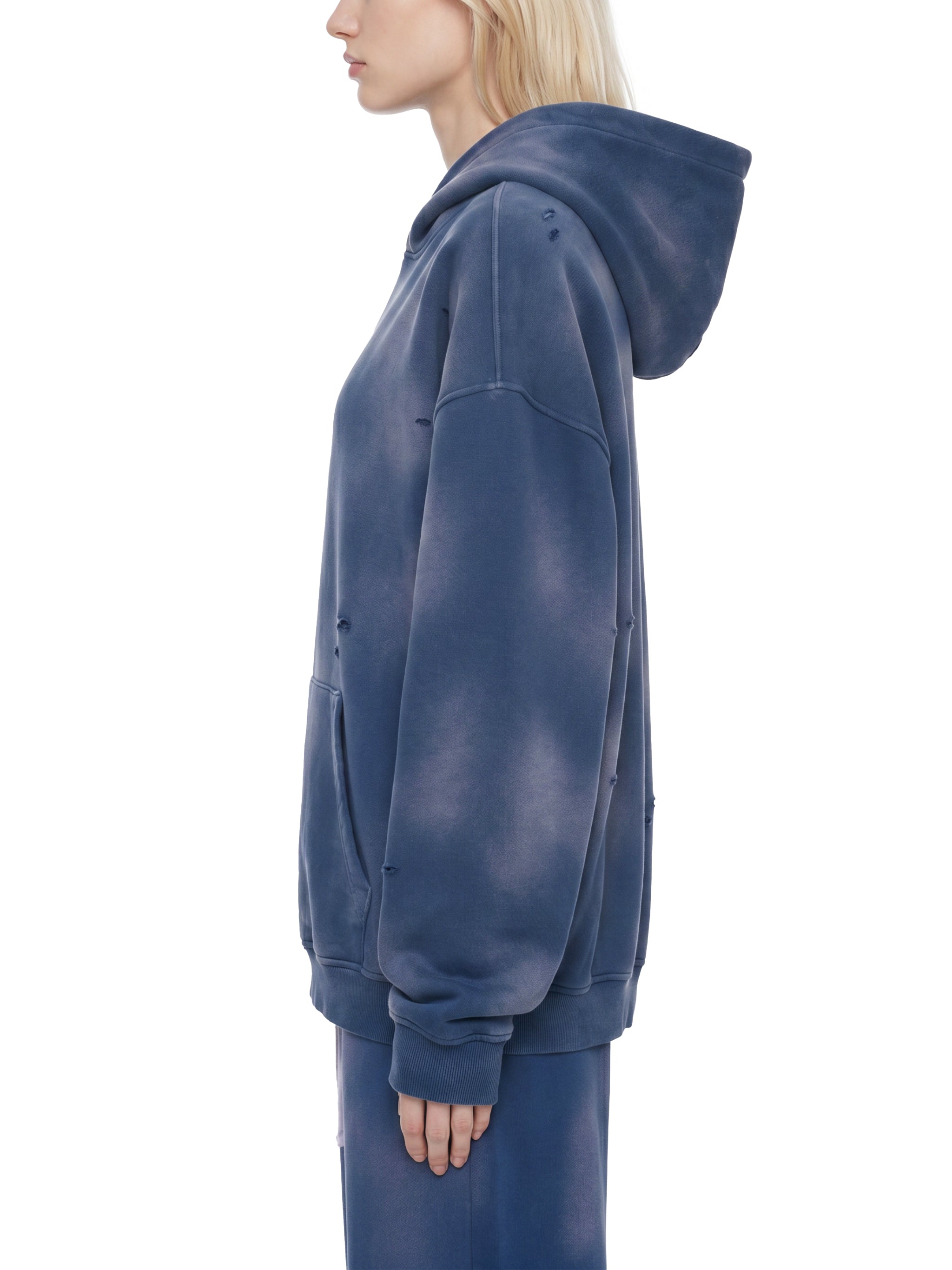 O | sunfade frayed fleece hoodie
