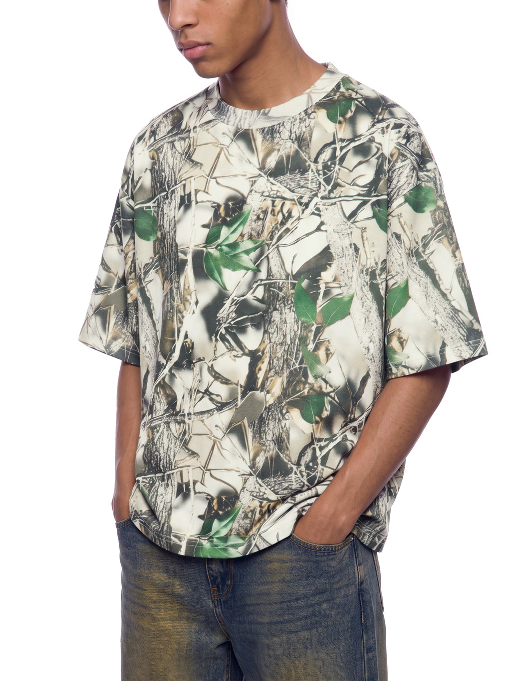 O | tree camo boxy t-shirt
