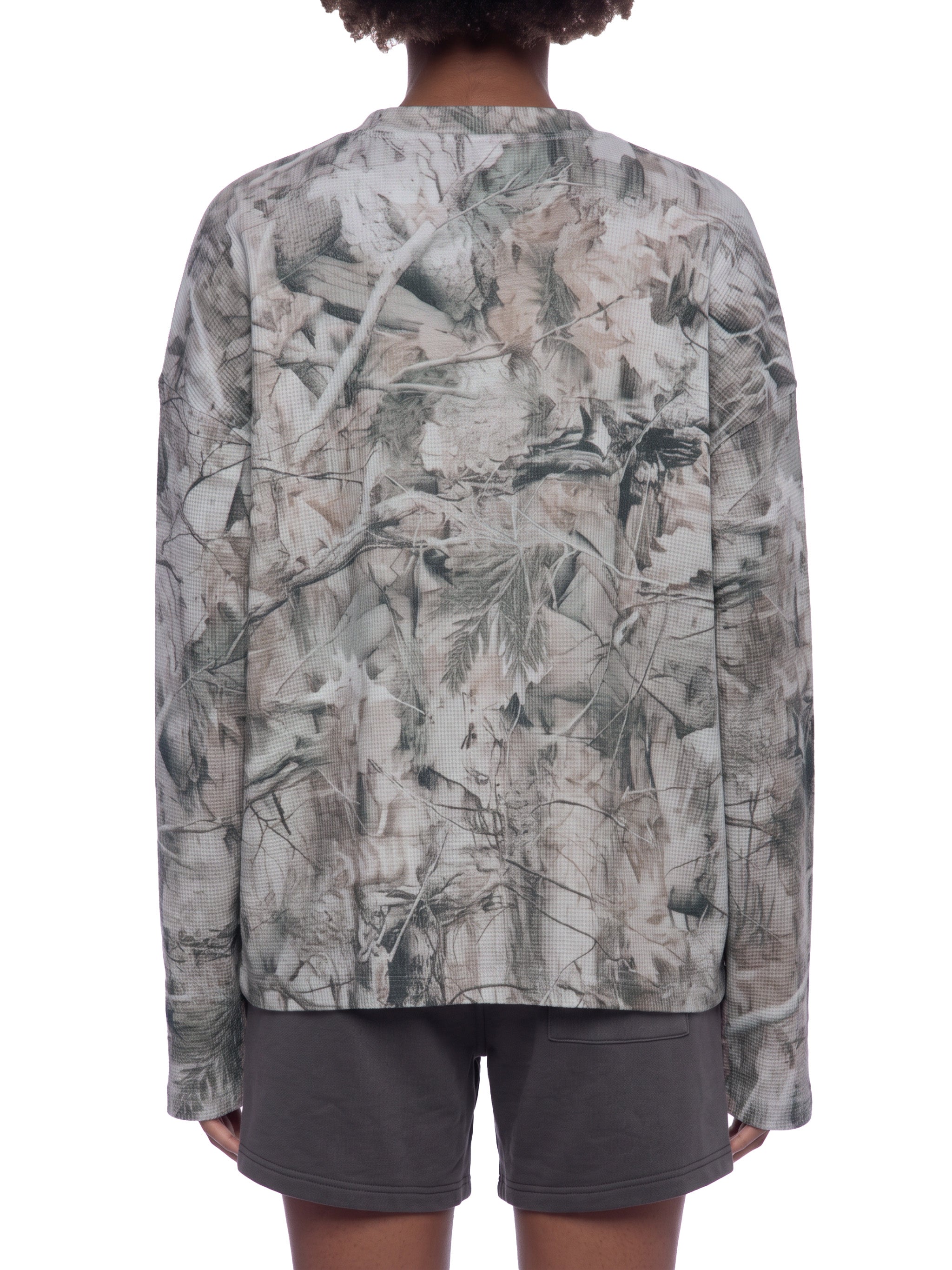 O | tree camo long-sleeve waffle t-shirt