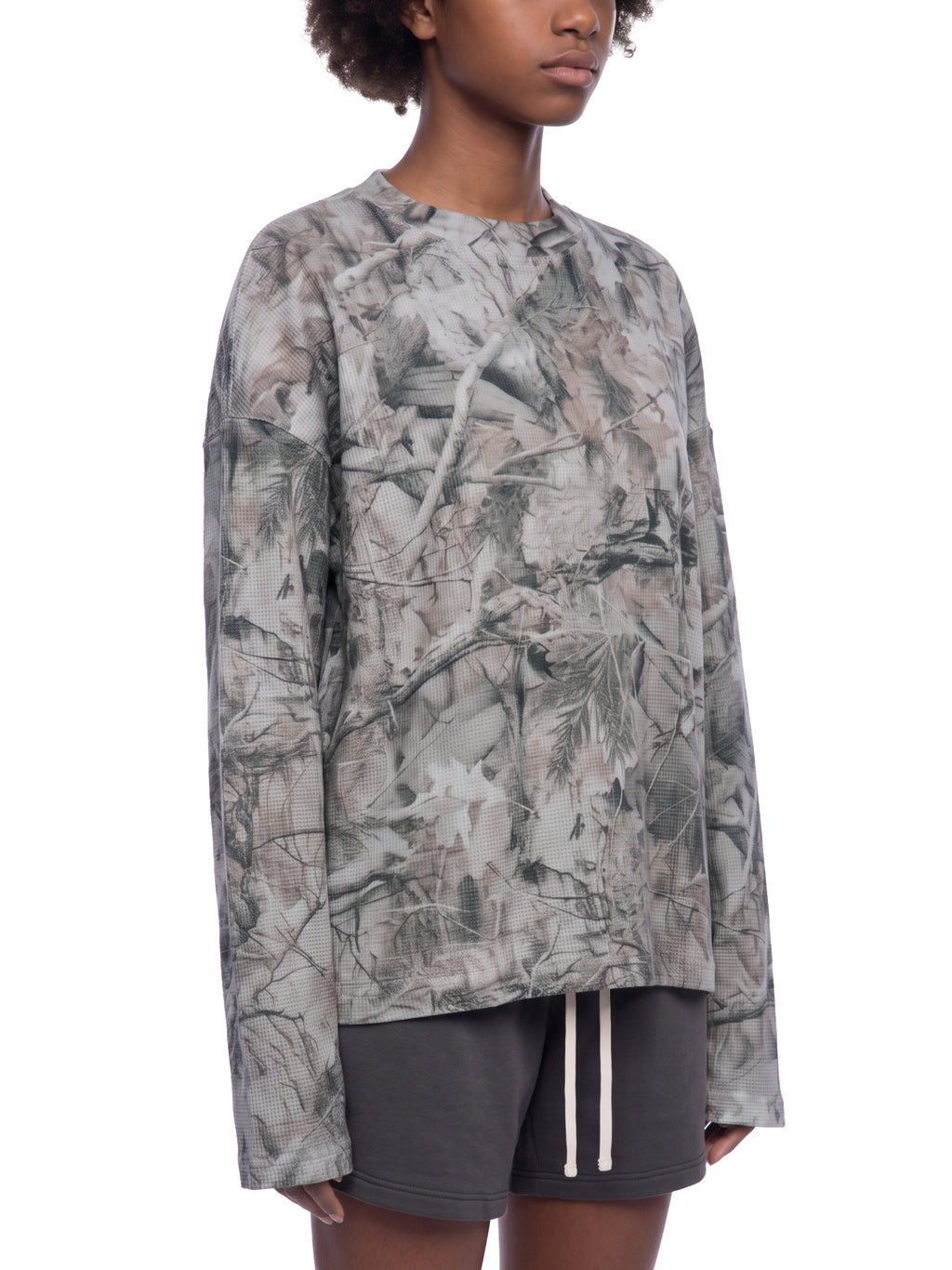 O | tree camo long-sleeve waffle t-shirt