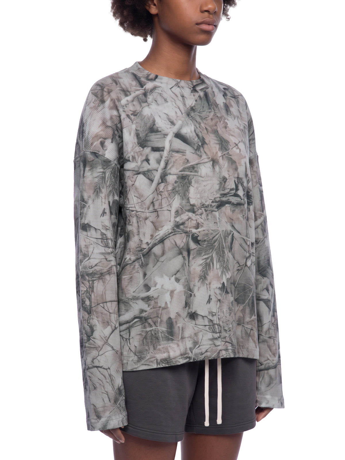 O | tree camo long-sleeve waffle t-shirt