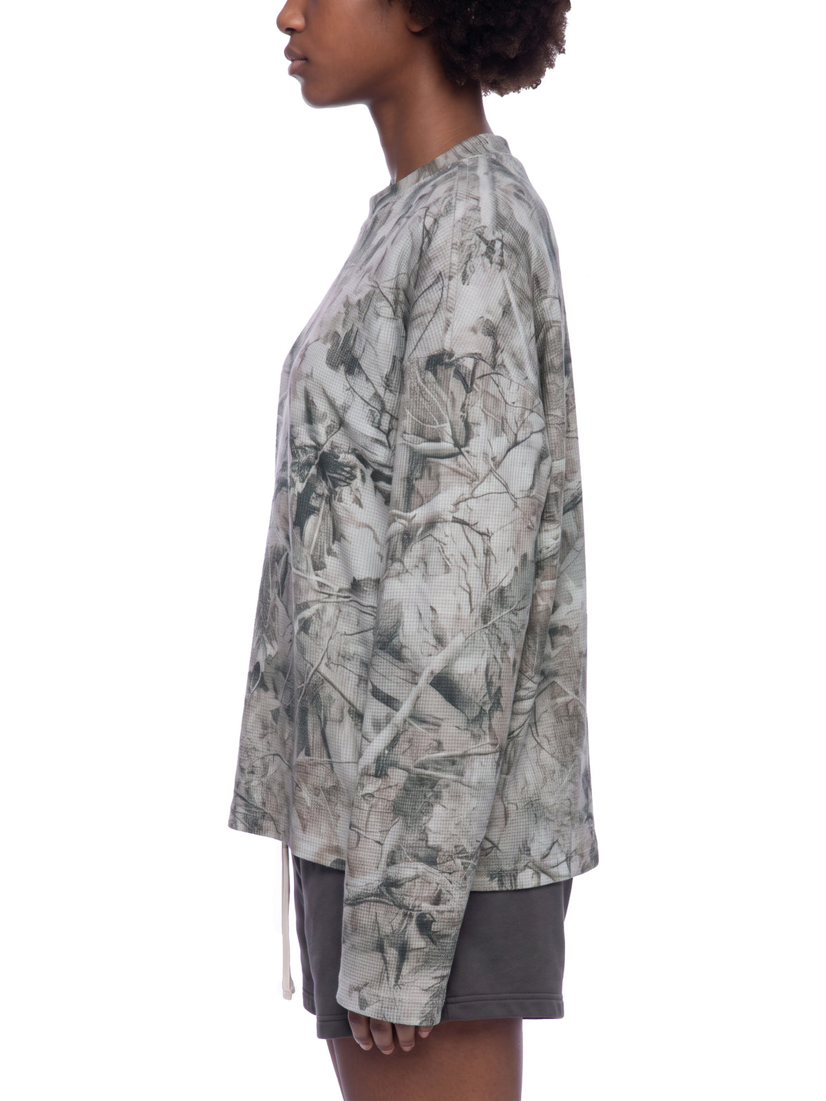 O | tree camo long-sleeve waffle t-shirt