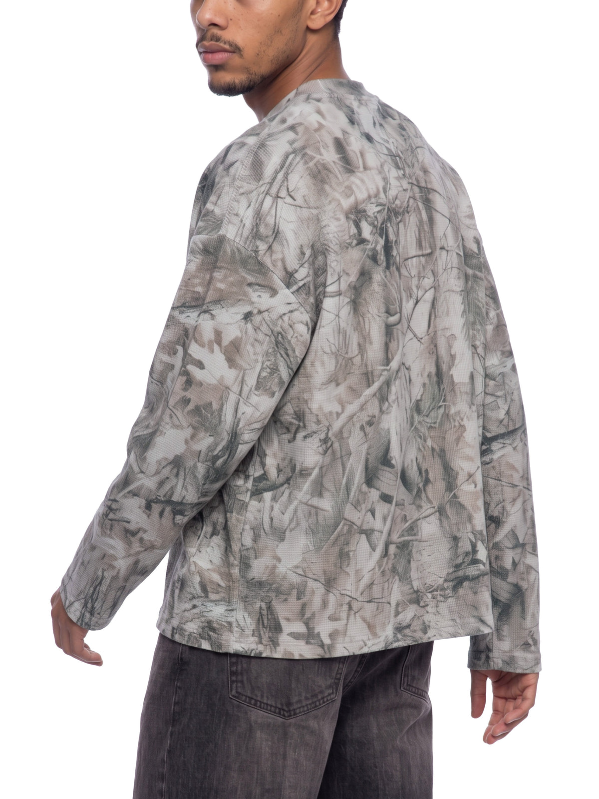 O | tree camo long-sleeve waffle t-shirt