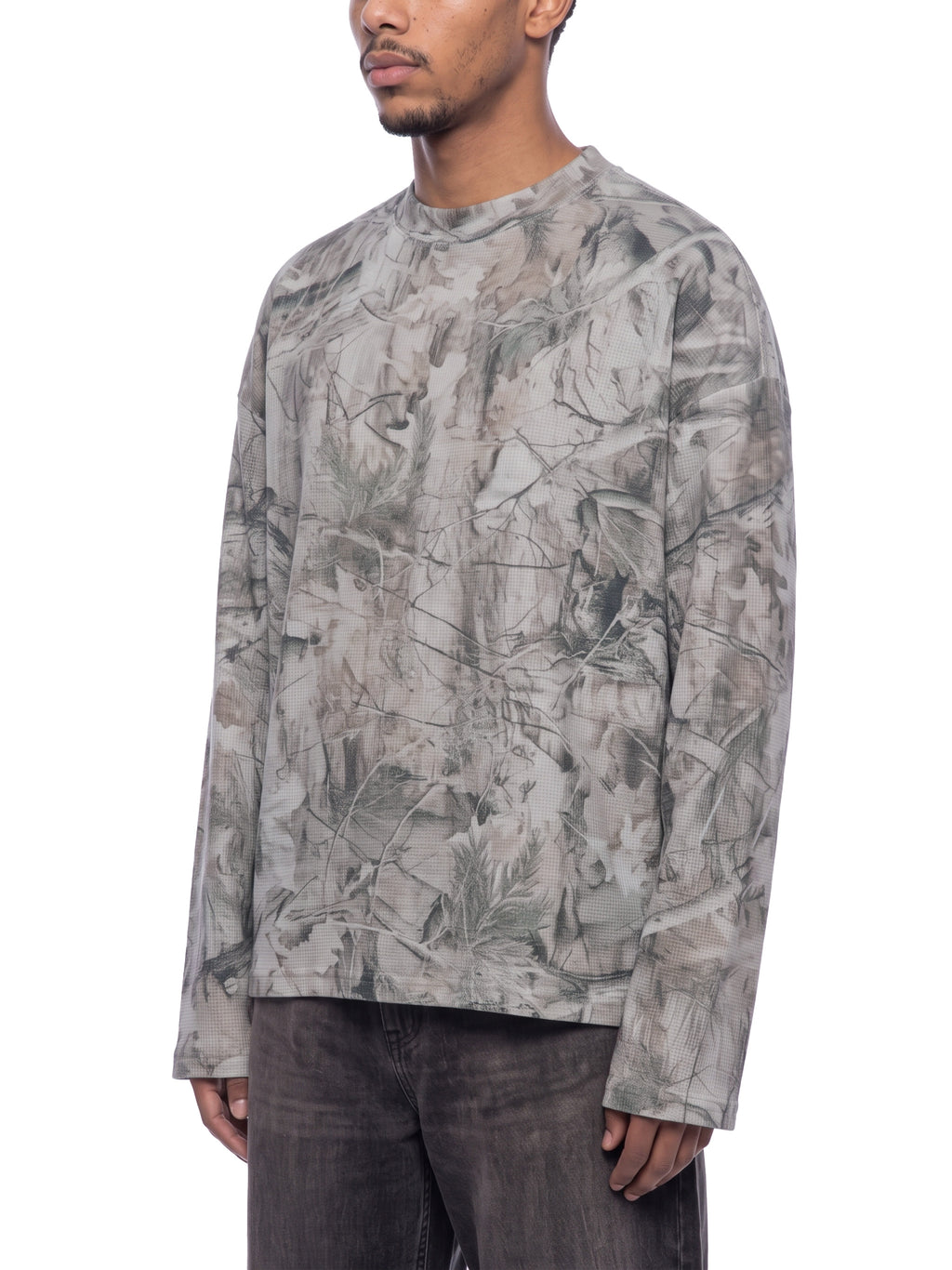O | tree camo long-sleeve waffle t-shirt