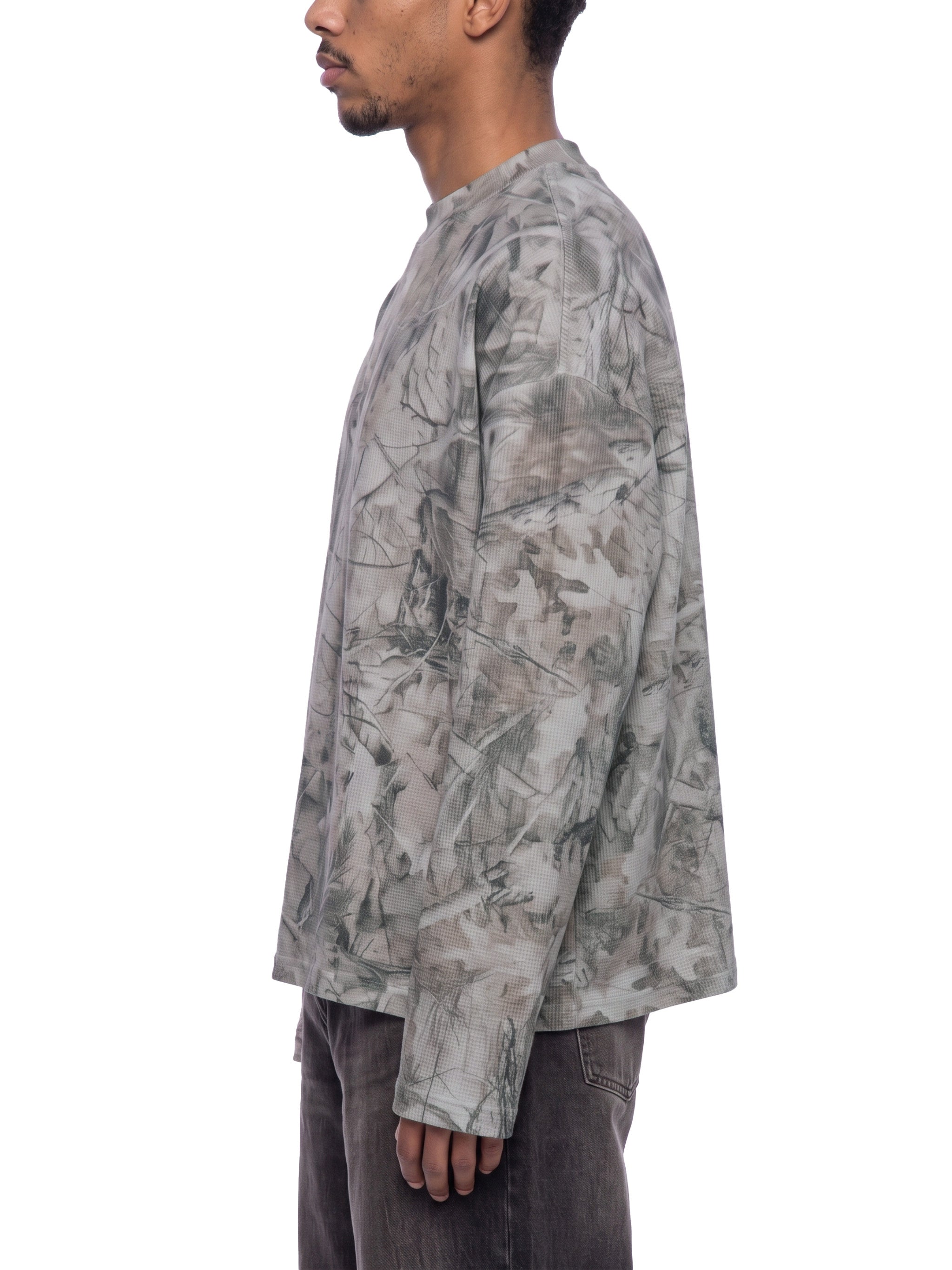 O | tree camo long-sleeve waffle t-shirt