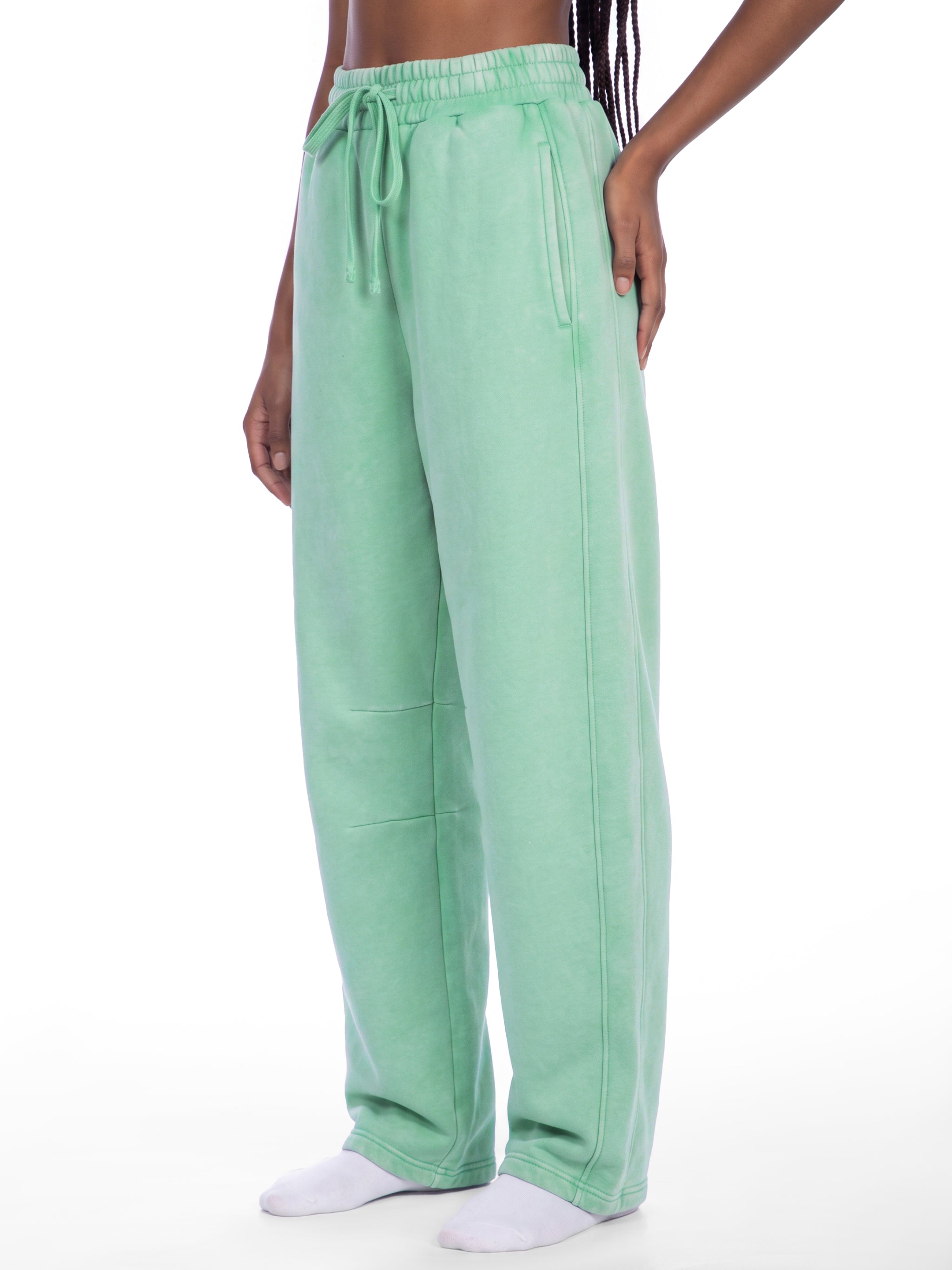 O | vintage wash barrel leg fleece sweatpants