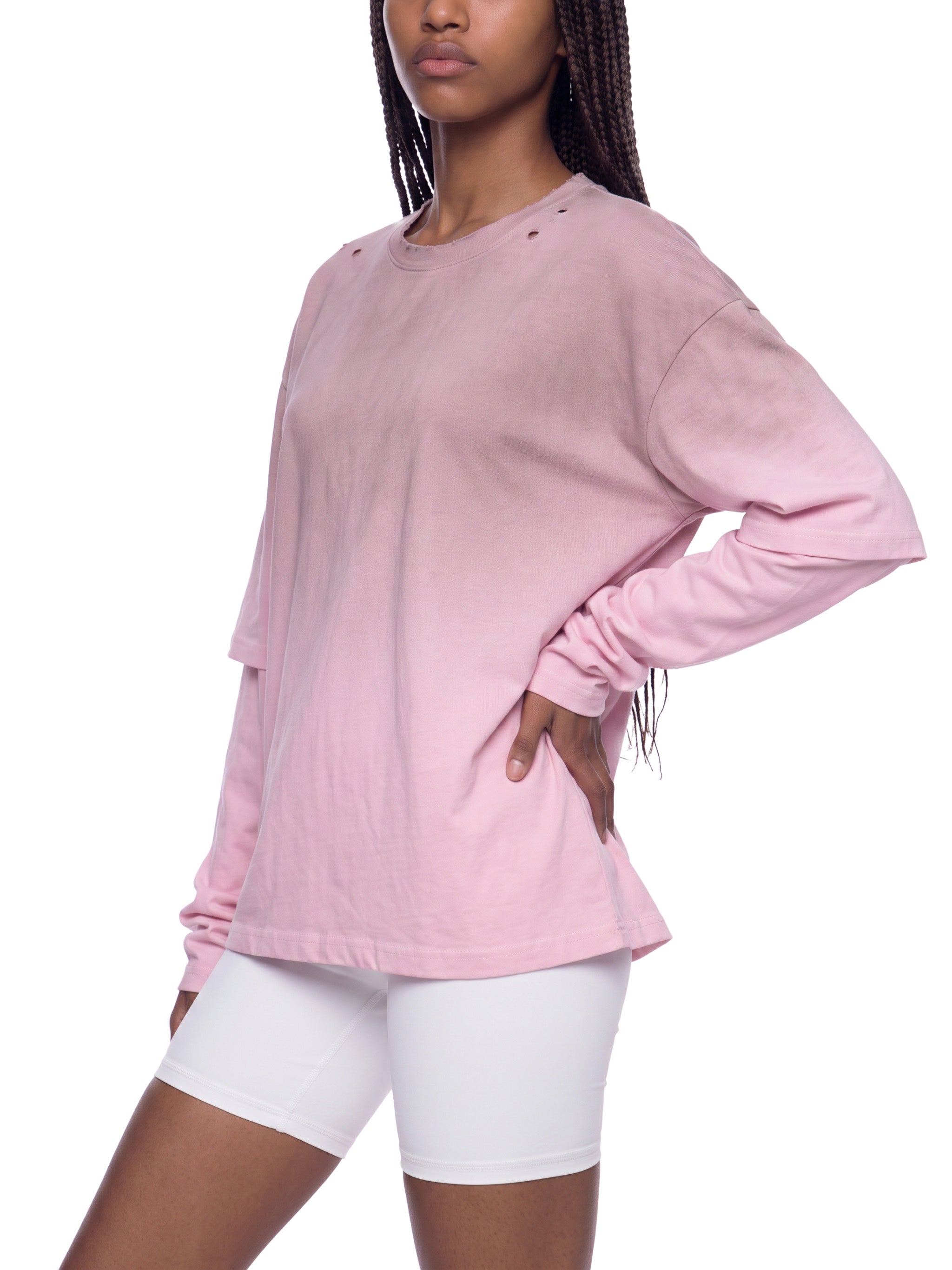 O | vintage wash layered t-shirt