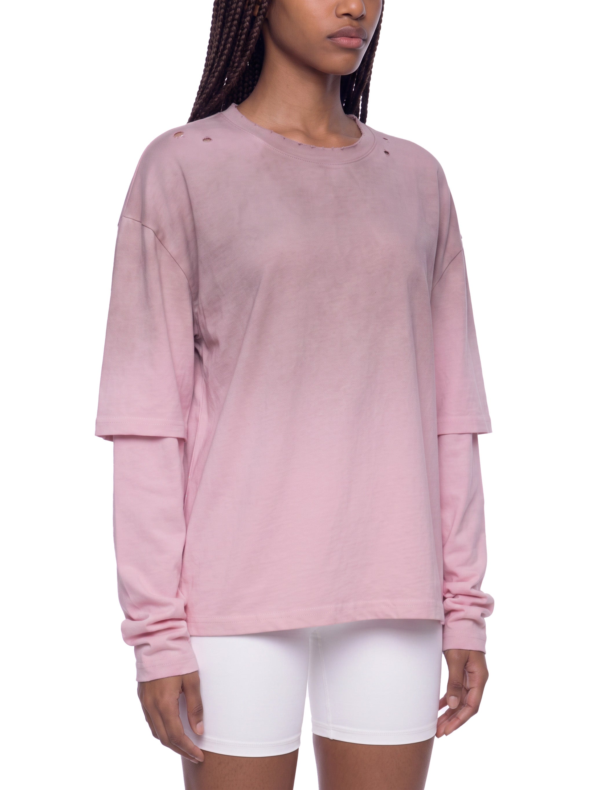 O | vintage wash layered t-shirt