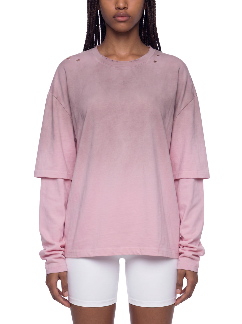 O | vintage wash layered t-shirt