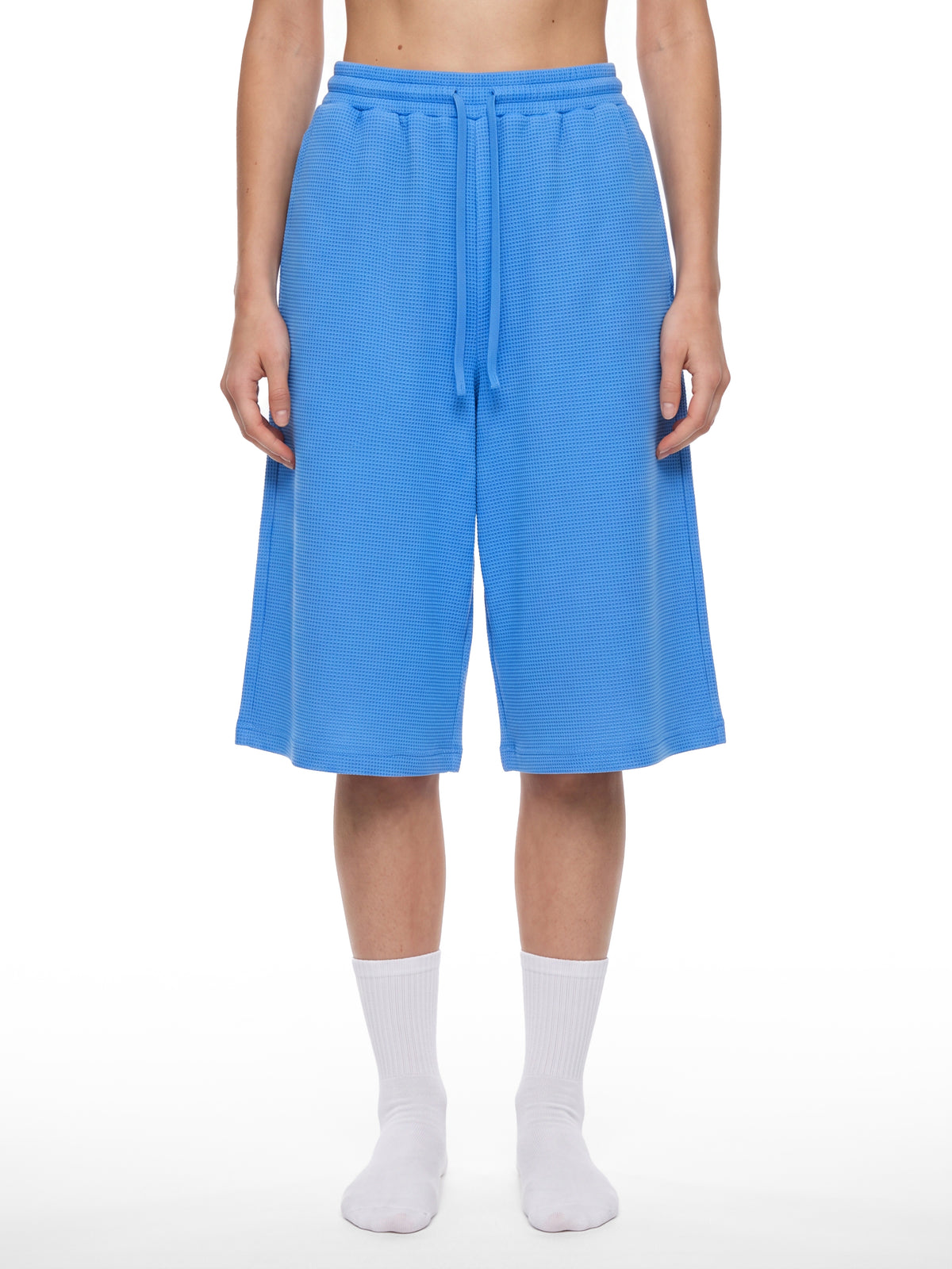 O | wide-leg waffle shorts
