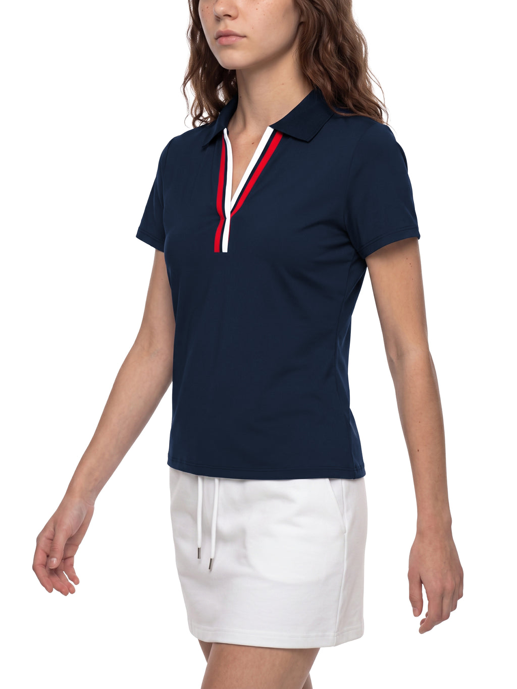 W | colour block polo shirt