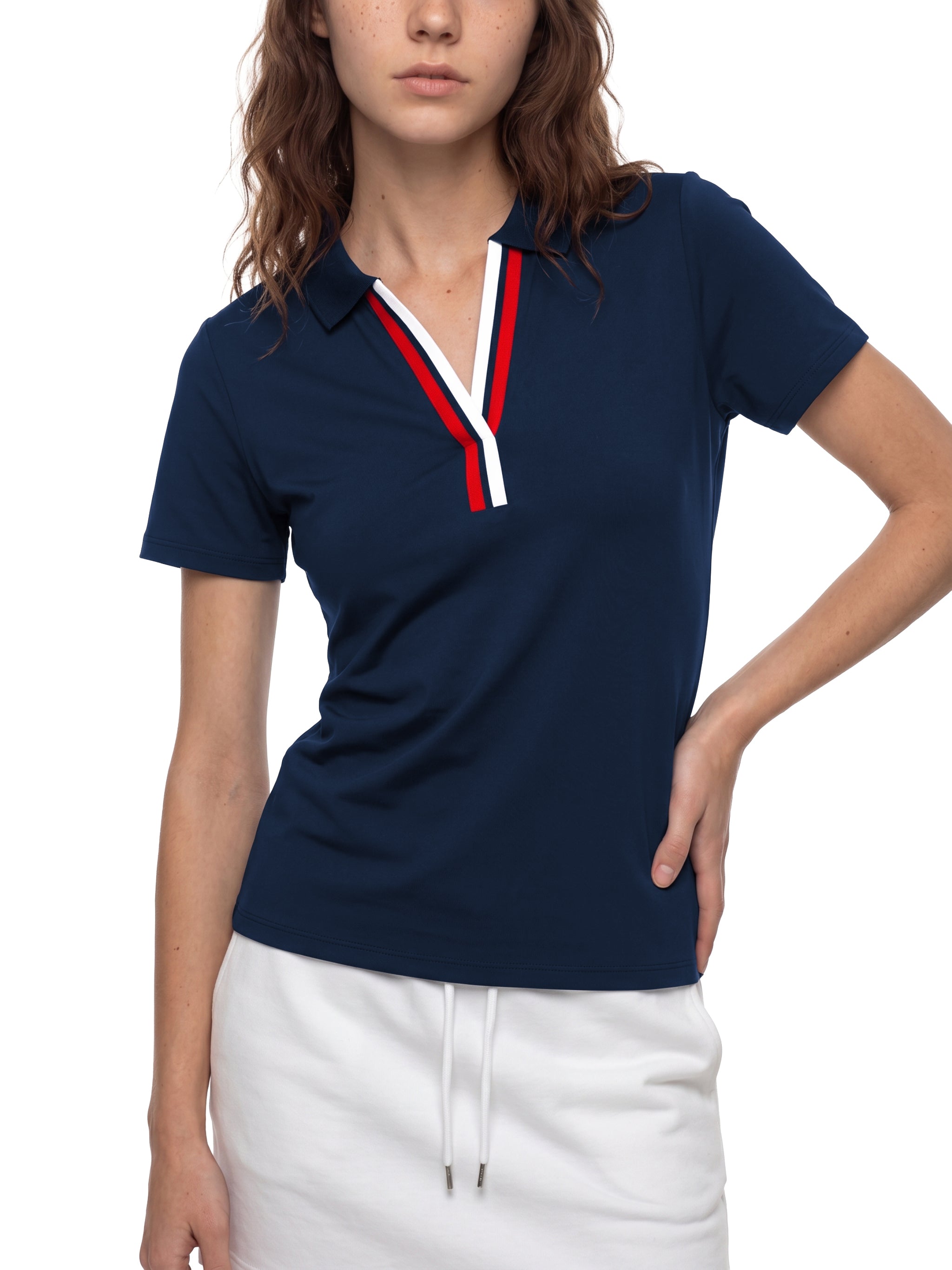 W | colour block polo shirt