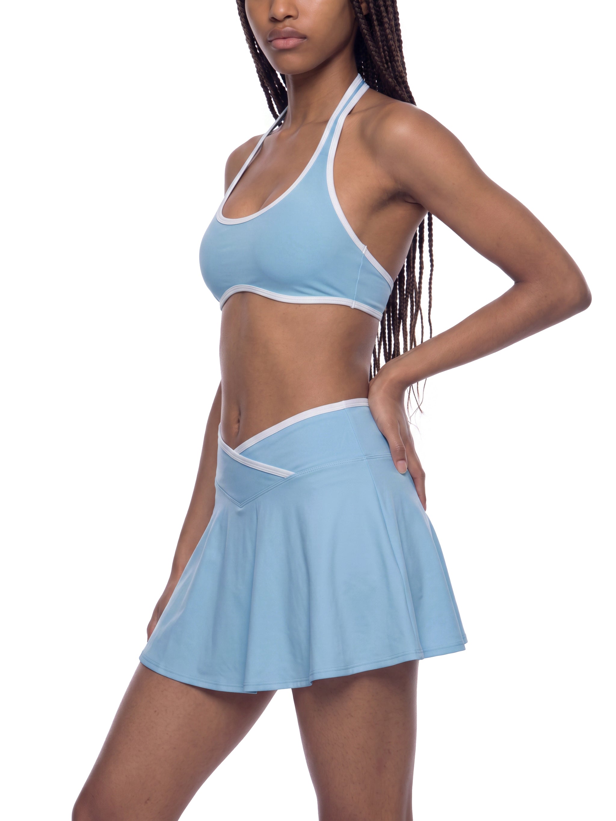 W | halter colour block yoga sports bra