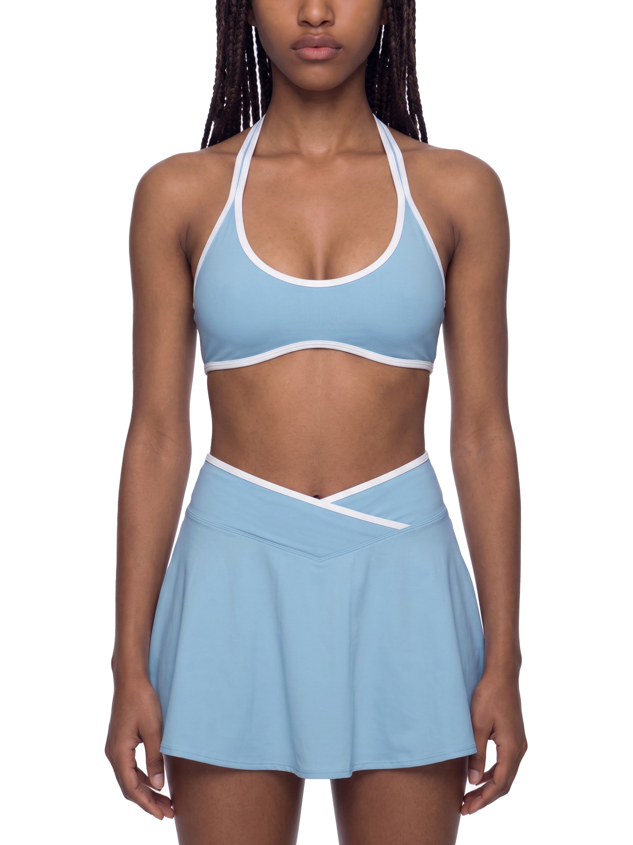 W | halter colour block yoga sports bra