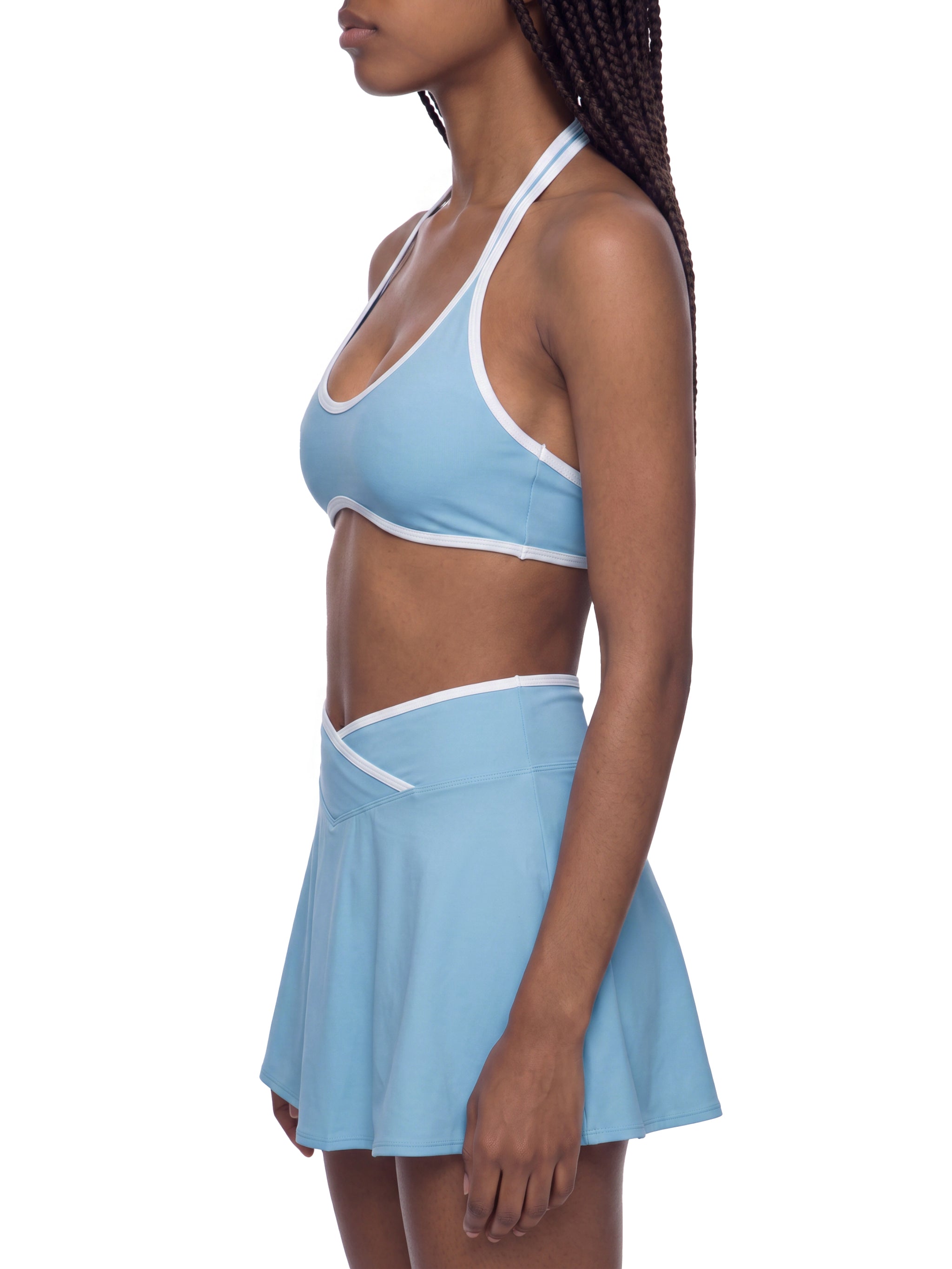 W | halter colour block yoga sports bra