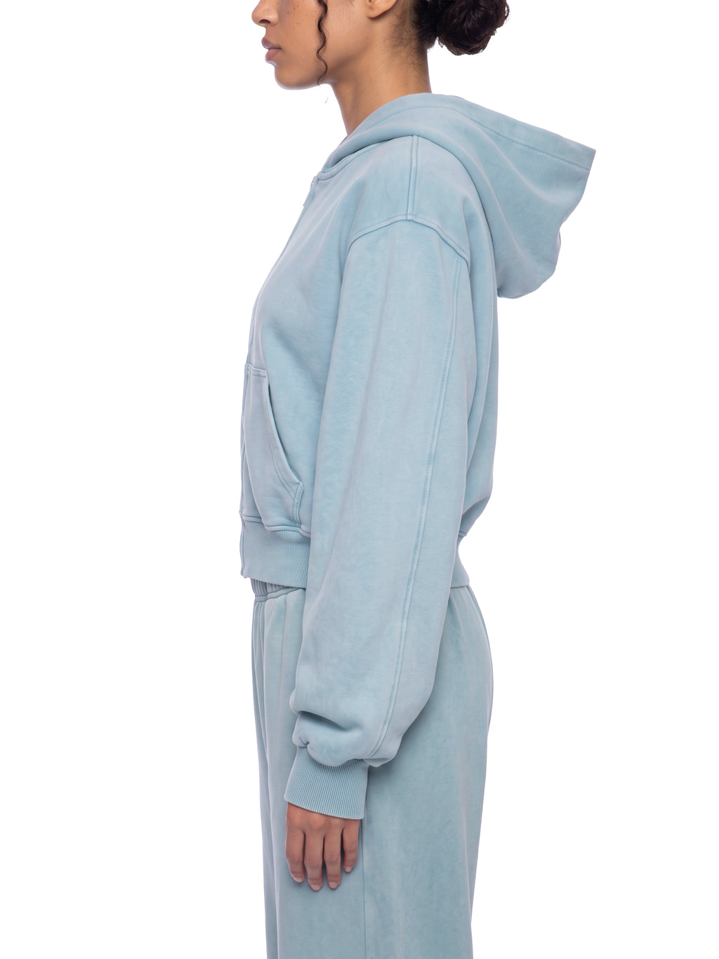 W | mineral wash full-zip hoodie