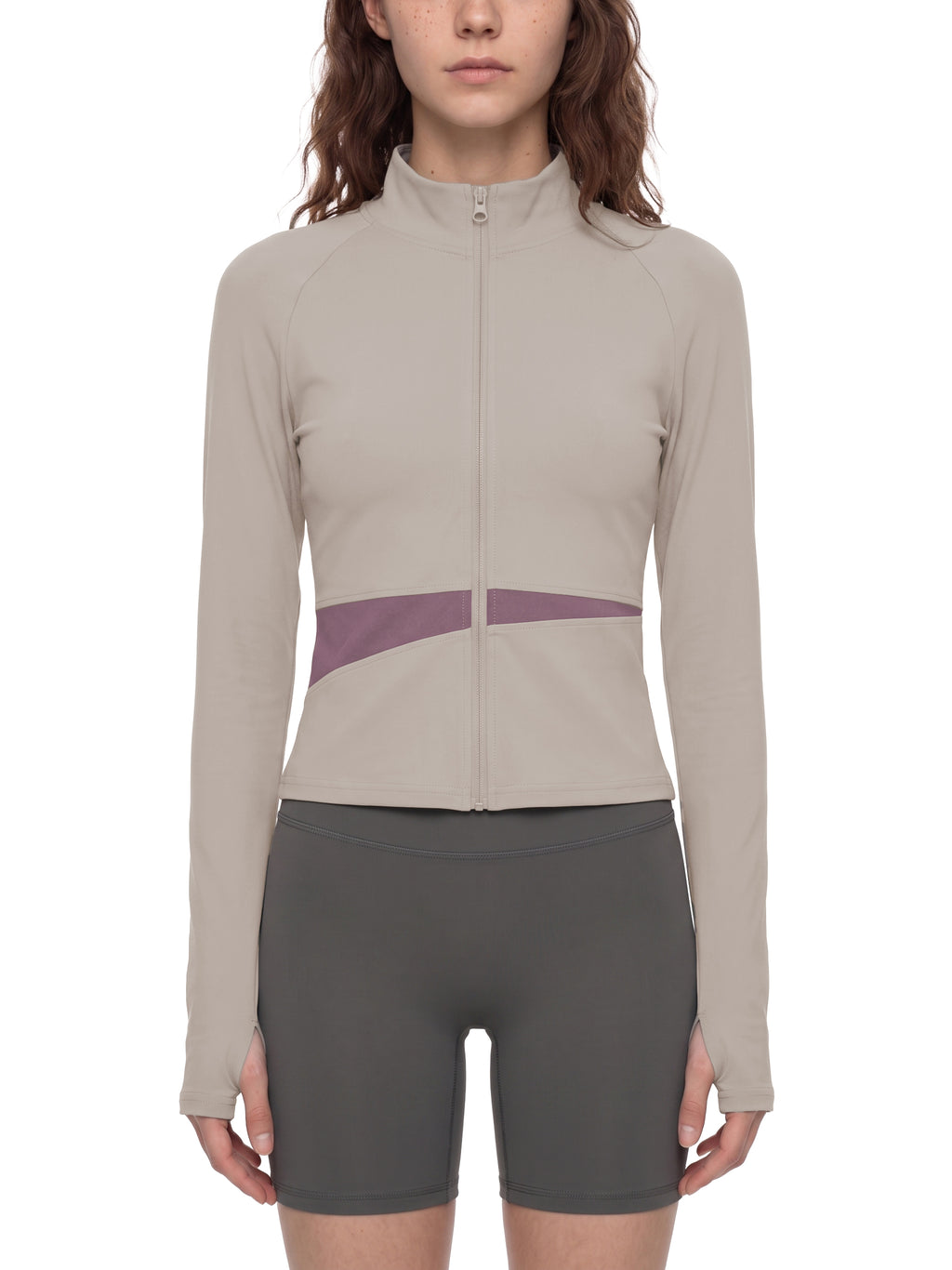 W | panelled yoga jacket