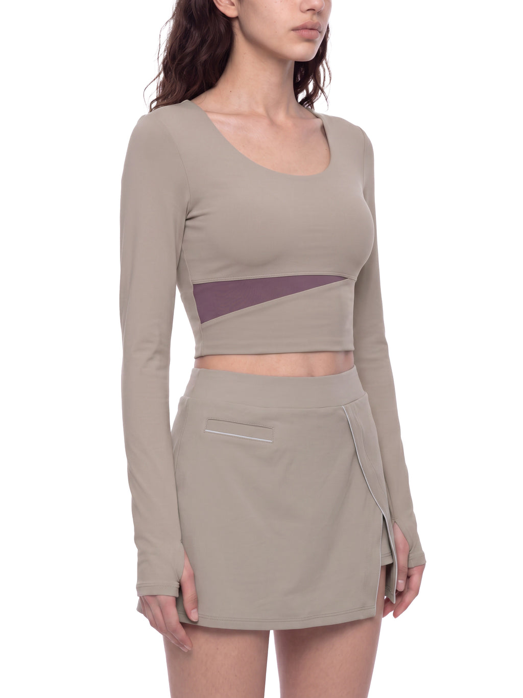 W | panelled yoga long sleeve t-shirt