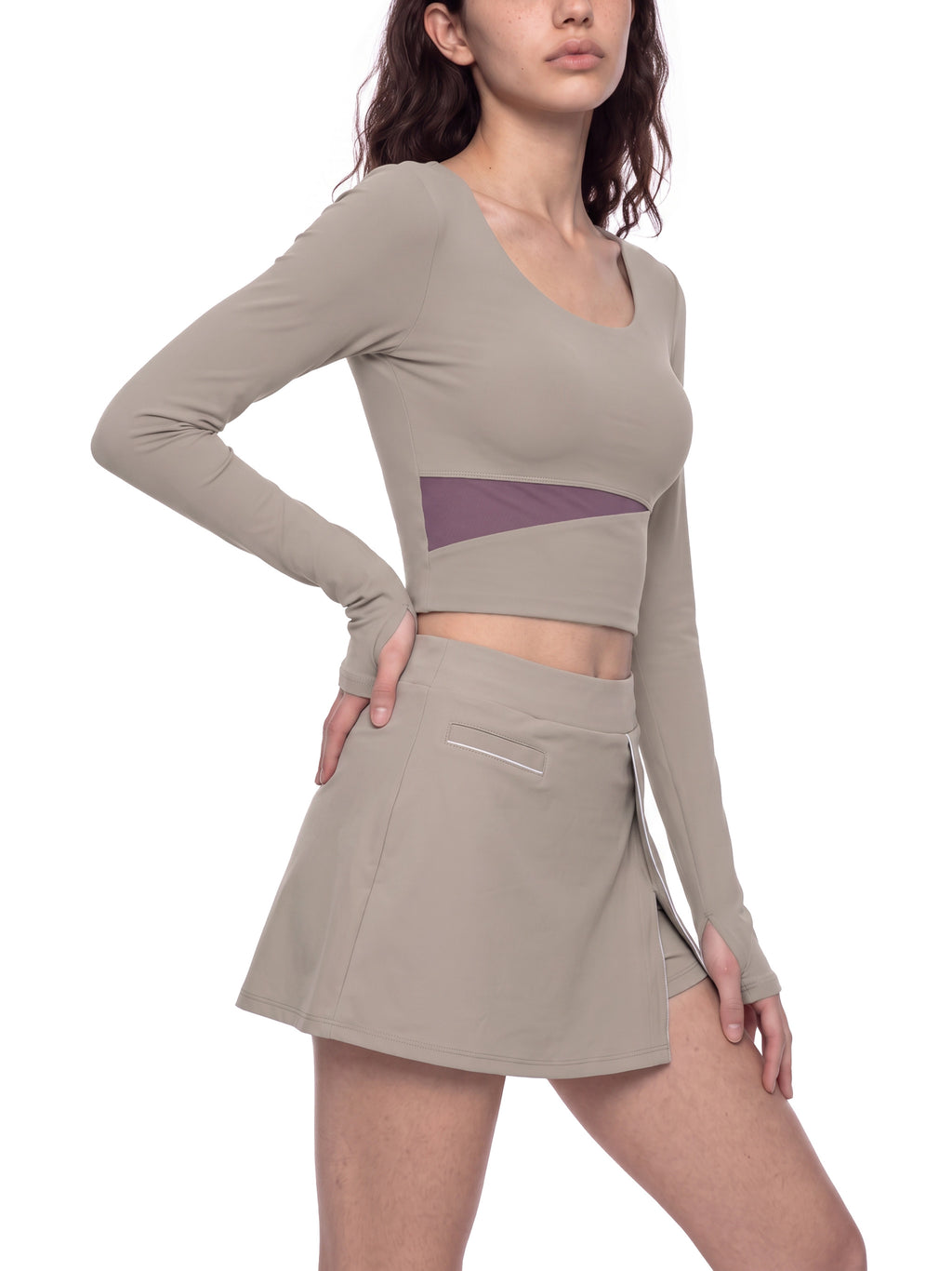 W | panelled yoga long sleeve t-shirt