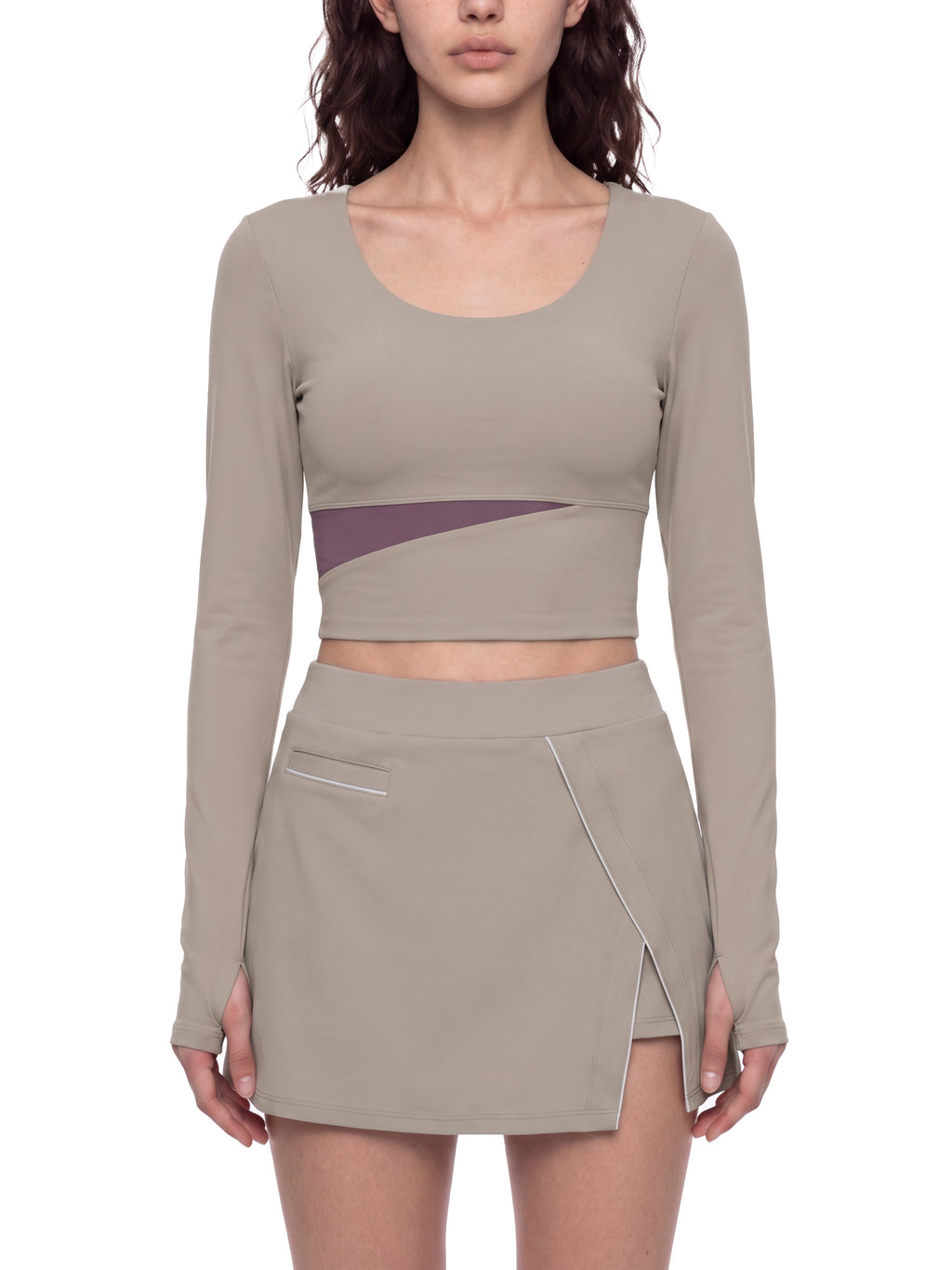 W | panelled yoga long sleeve t-shirt