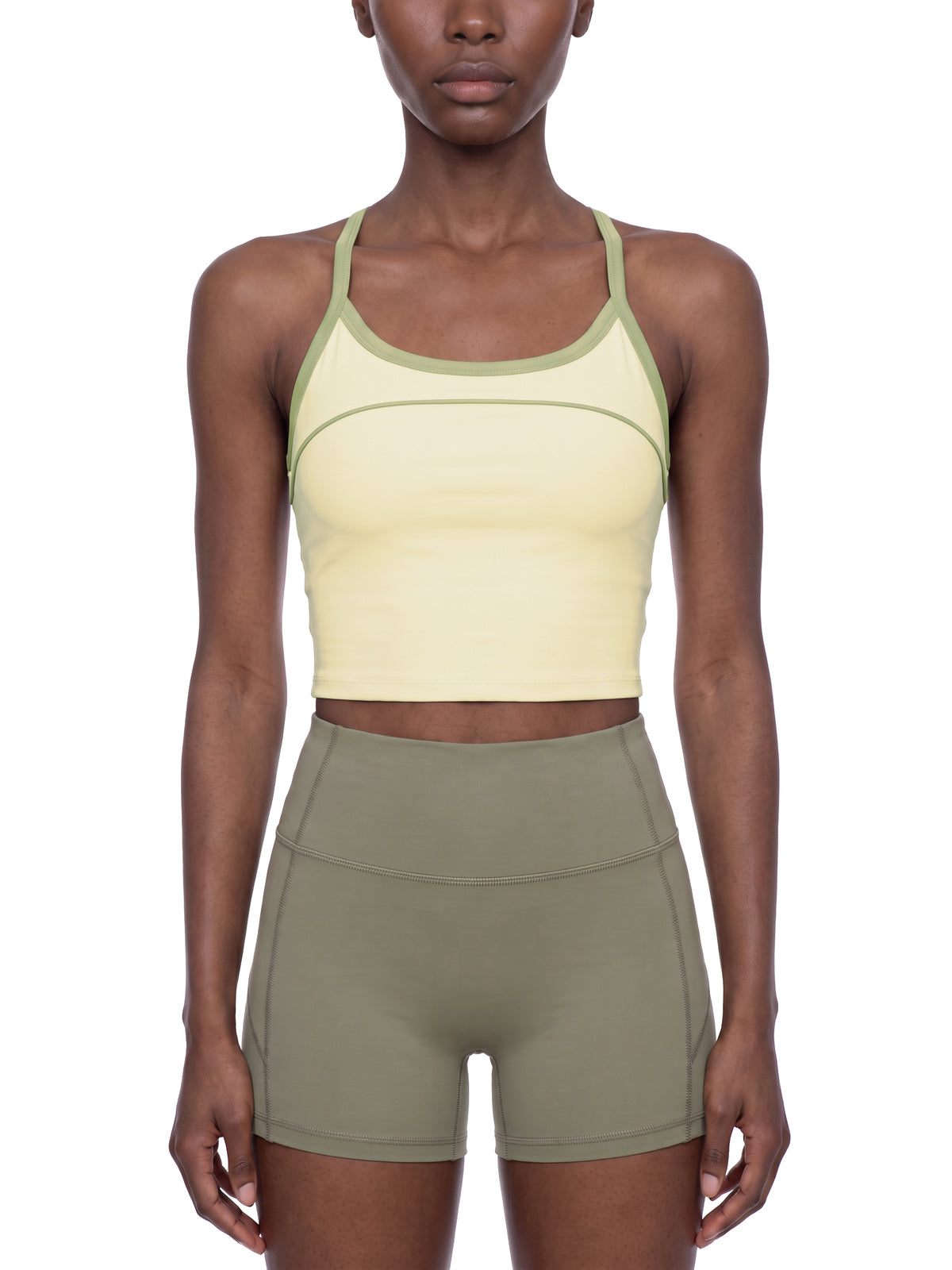 W | piping yoga tank top