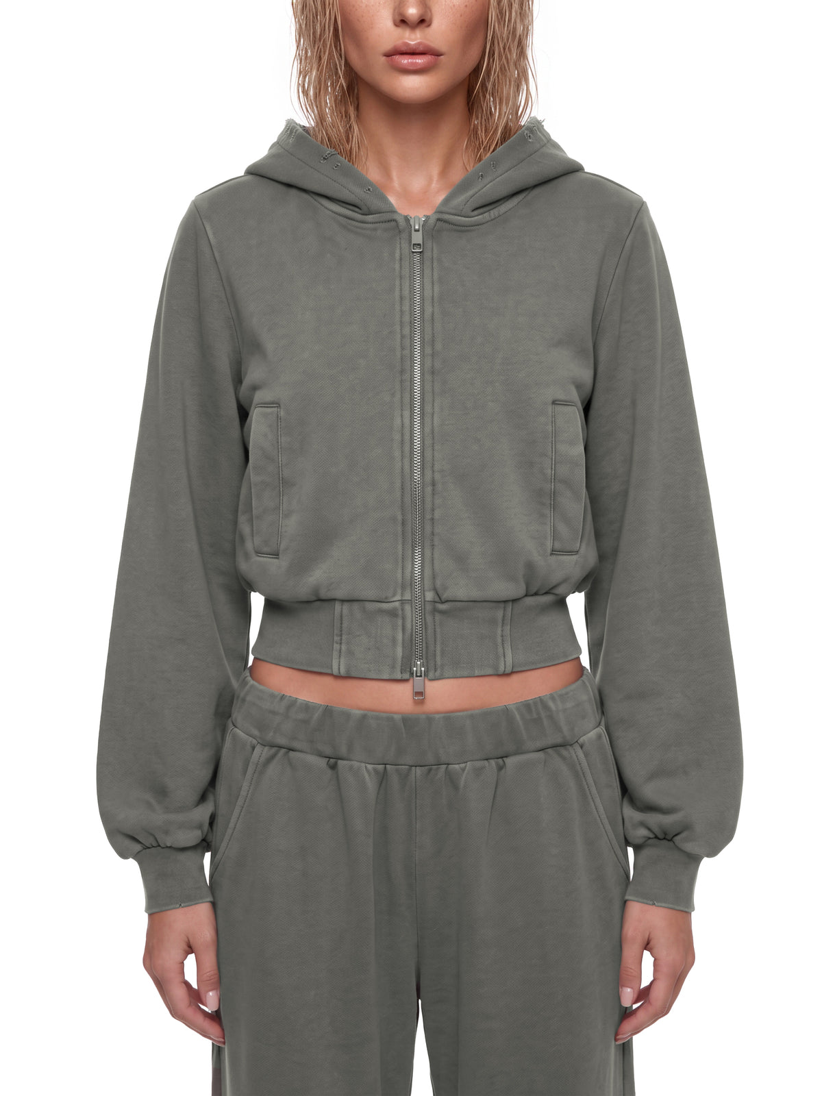 W | vintage wash full zip hoodie