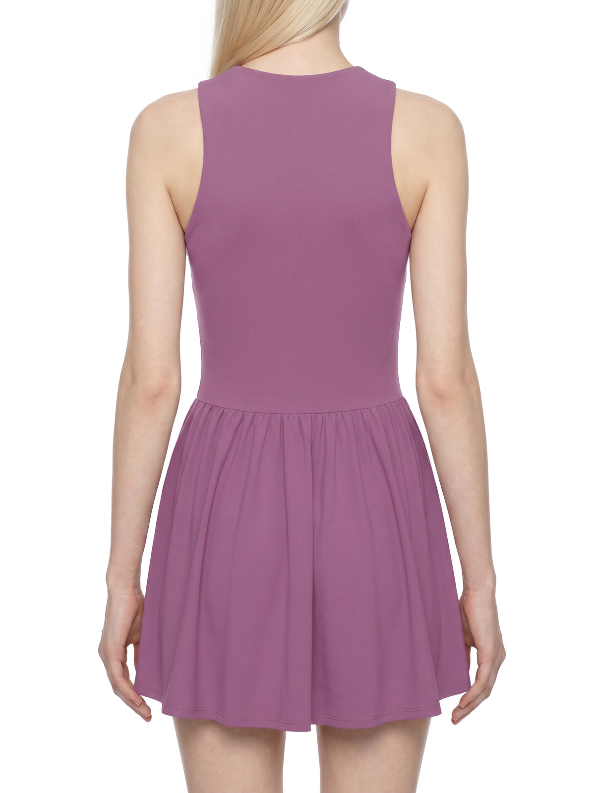 W | x-line ruched sleeveless full-zip dress