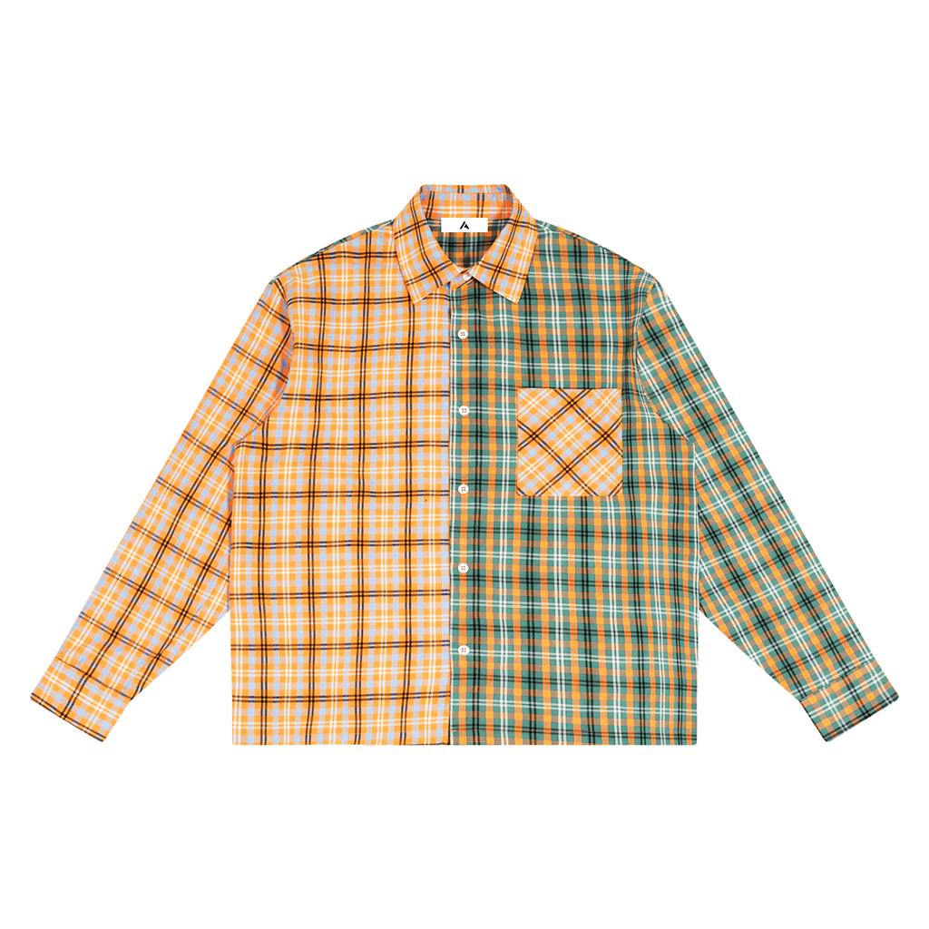 ut0132,all,arcaprl,one,size,oversized,plaid,color,colour,collar,block,shirt,upper,body