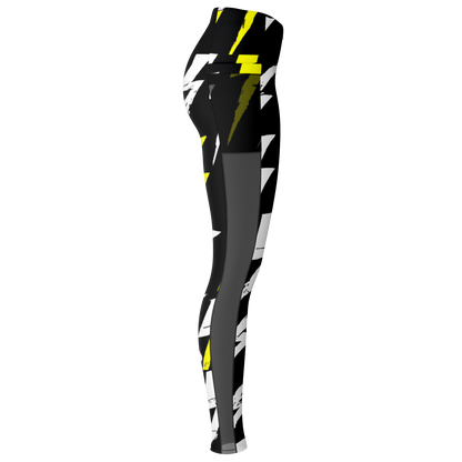 Bold Lightning Bolts Mesh Pocket Leggings - Arcadia Apparel