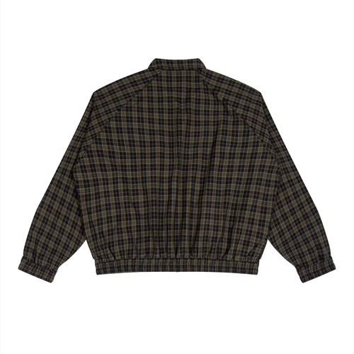 O | plaid full-zip track jacket