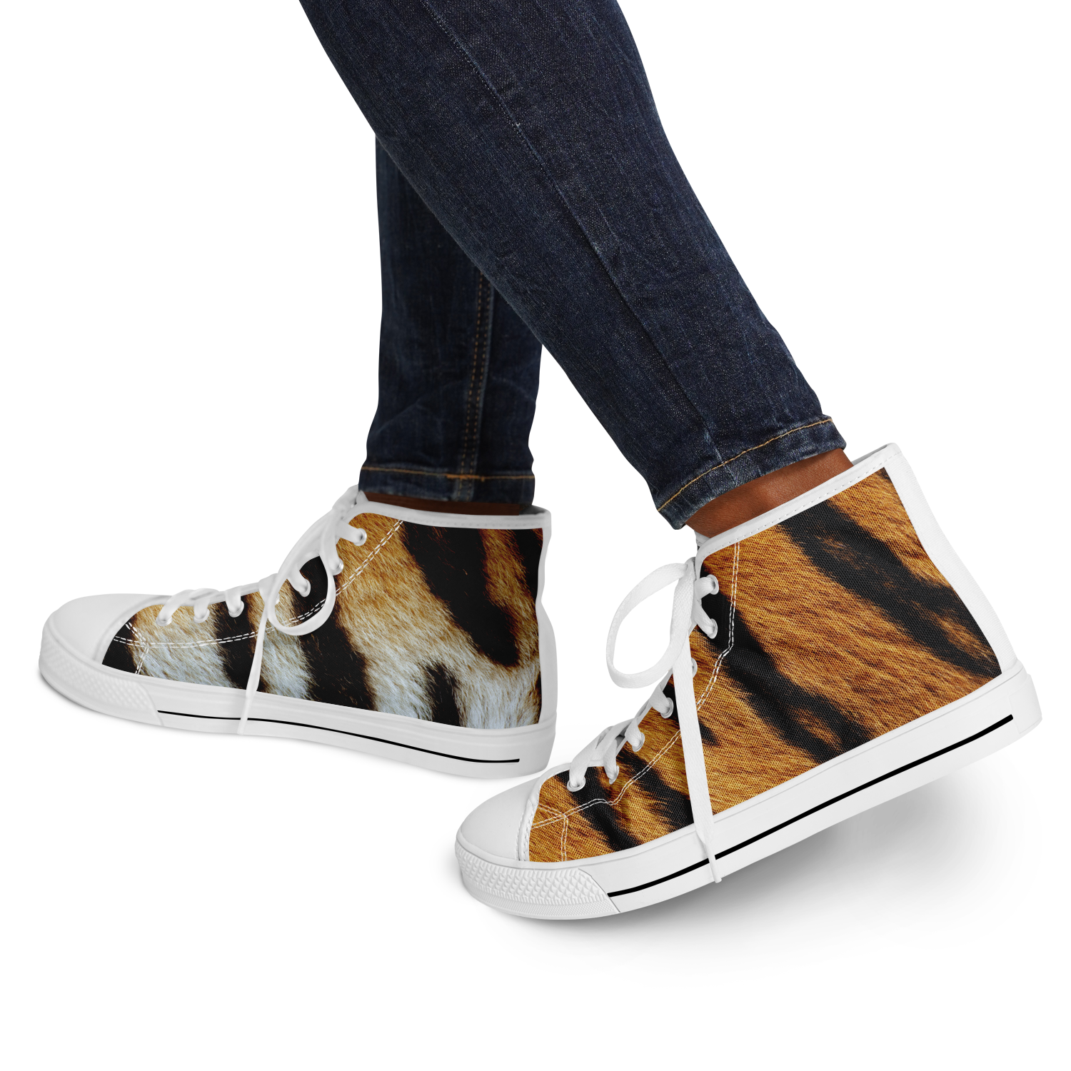 SNE4K | high top | tiger stripes | white details