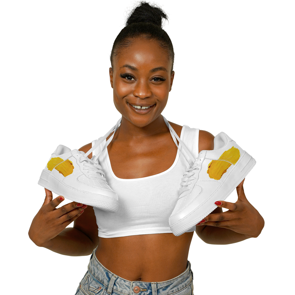 N | core low top | yellow paint stripe