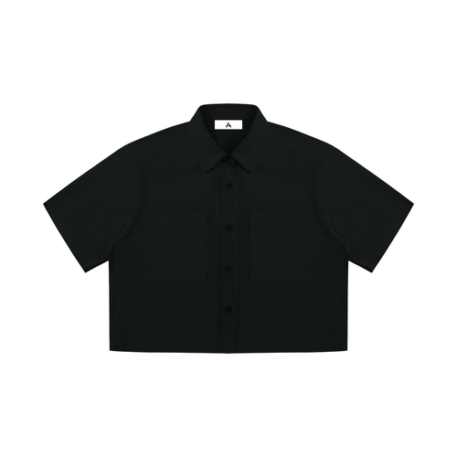 all,arcaprl,crop,short,sleeve,shortsleeve,shirt,collar,collared,100,cotton,upper,body,women,woman,womens,womans,wt0225