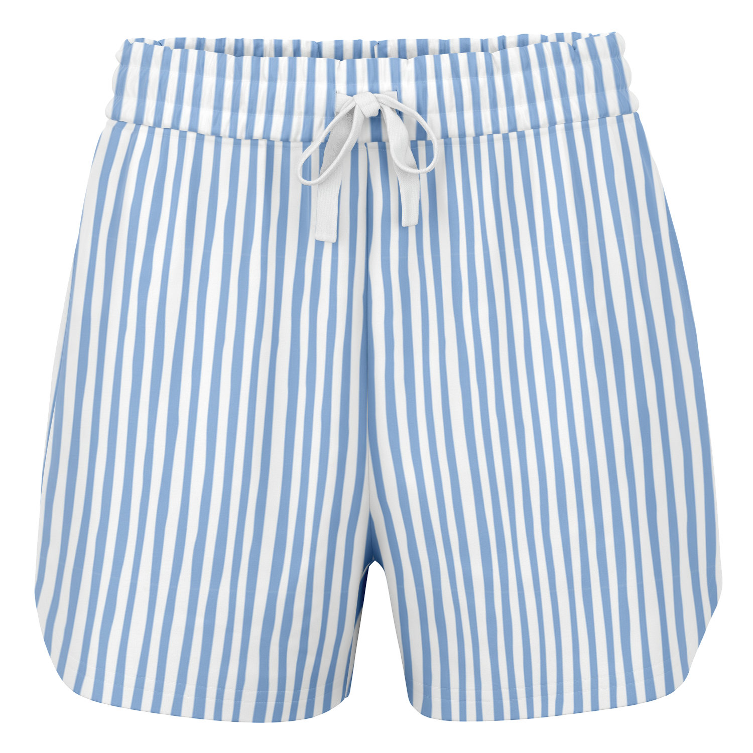 WOMEN'S SUMMIT SHORTS | vertical blue and white lines pattern