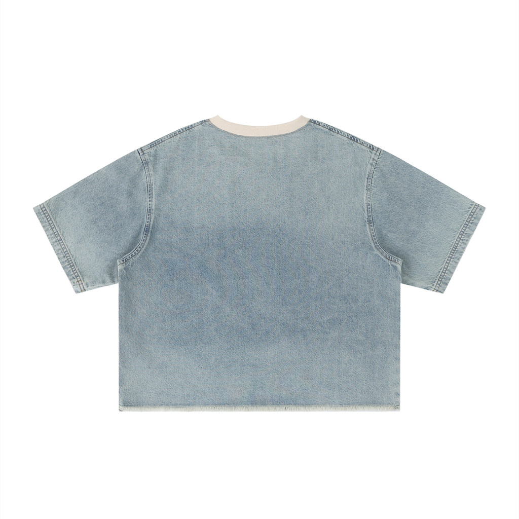 all,arcaprl,one-size,upper body,vintage,wash,boxy,raw-hem,denim,t-shirt