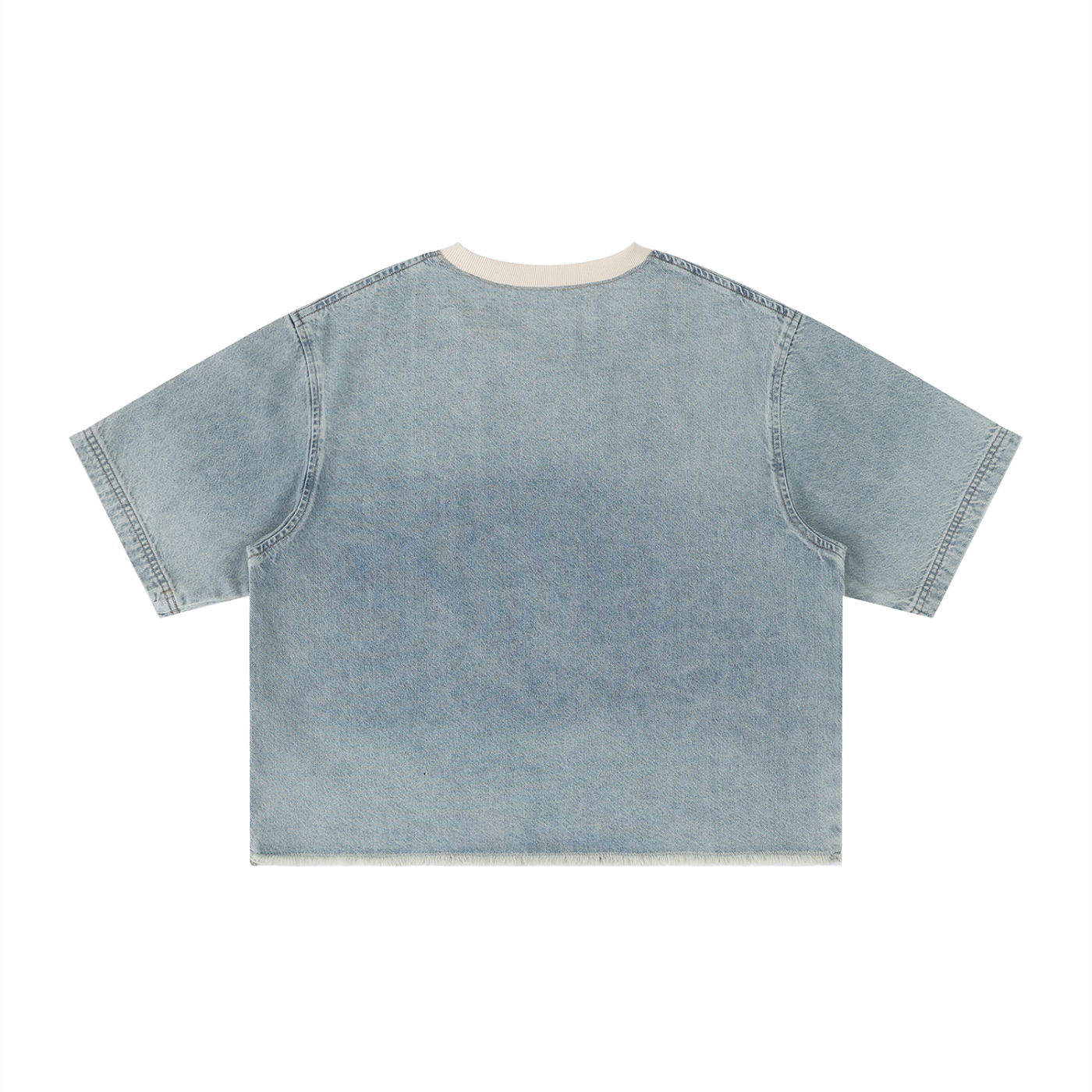 all,arcaprl,one-size,upper body,vintage,wash,boxy,raw-hem,denim,t-shirt
