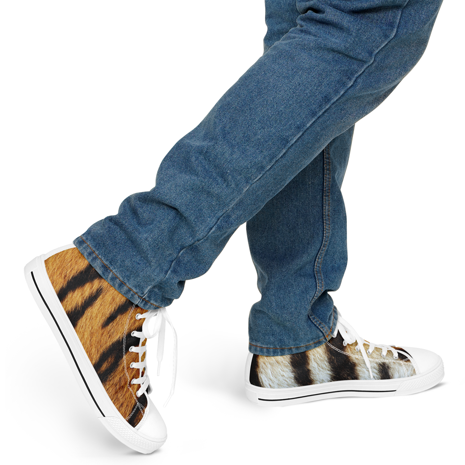 SNE4K | high top | tiger stripes | white details
