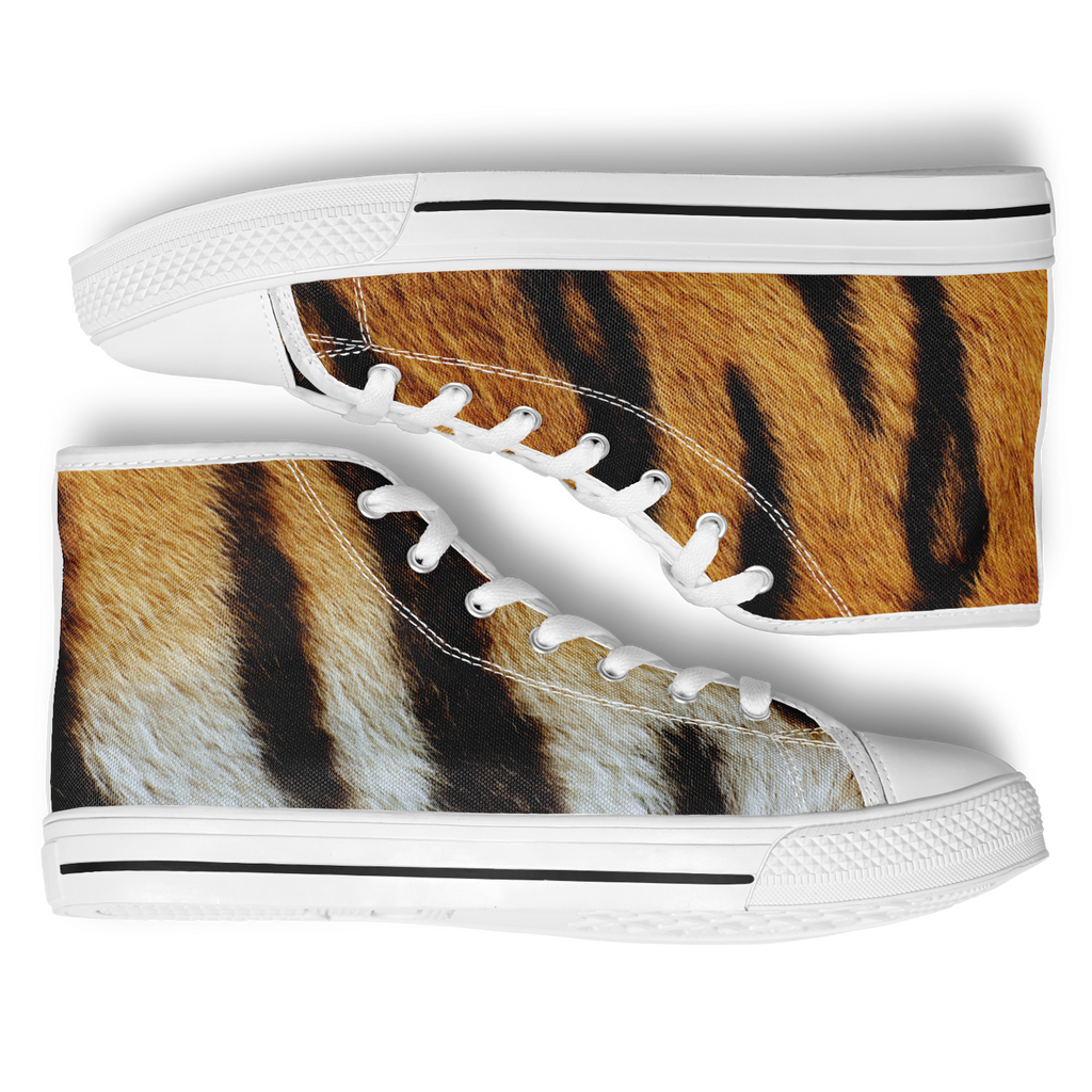 SNE4K | high top | tiger stripes | white details