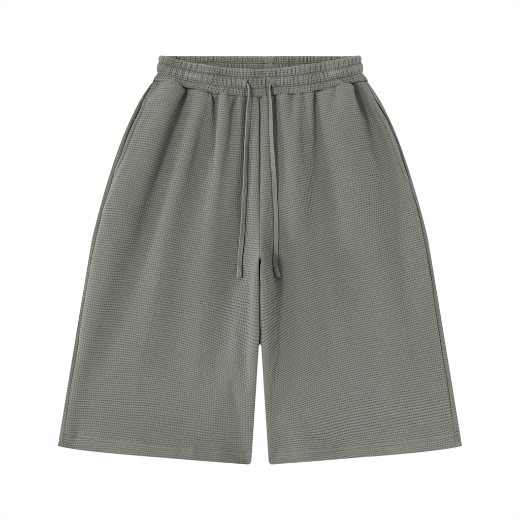 O | wide-leg waffle shorts