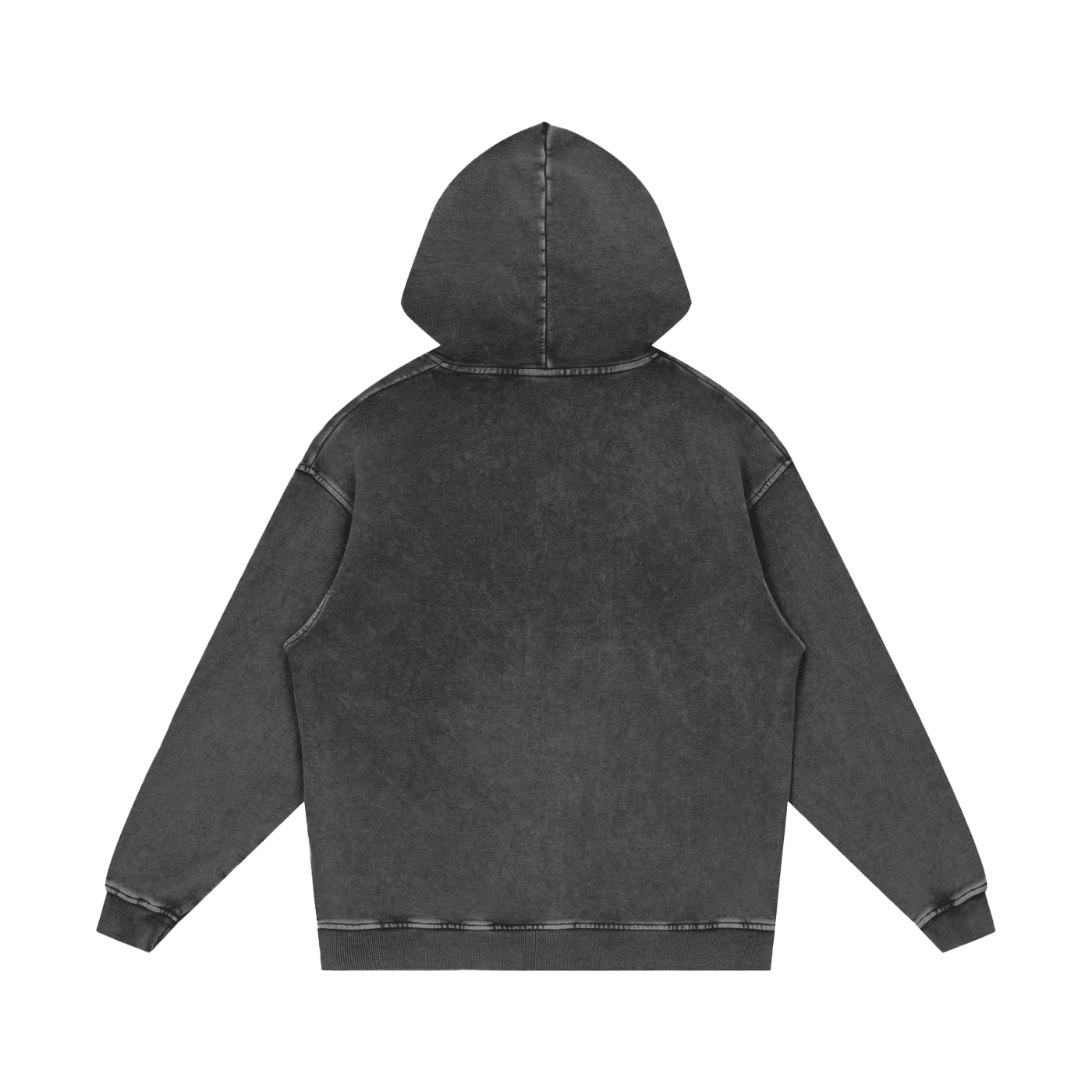 M | SNOW WASHED LOOSE COTTON HOODIE | with logo - Arcadia Apparel