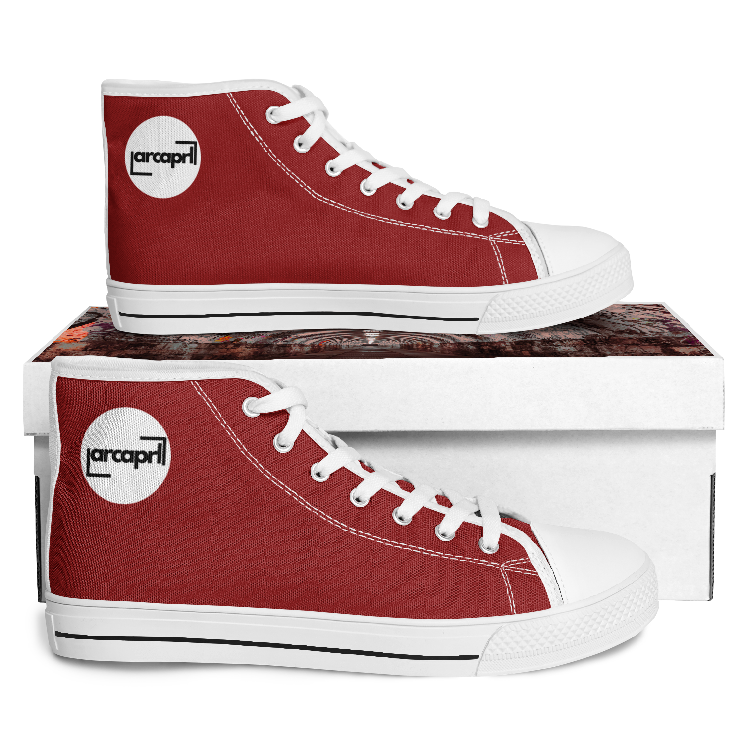 MEN'S PINNACLE HIGH TOP SNEAKERS | maroon