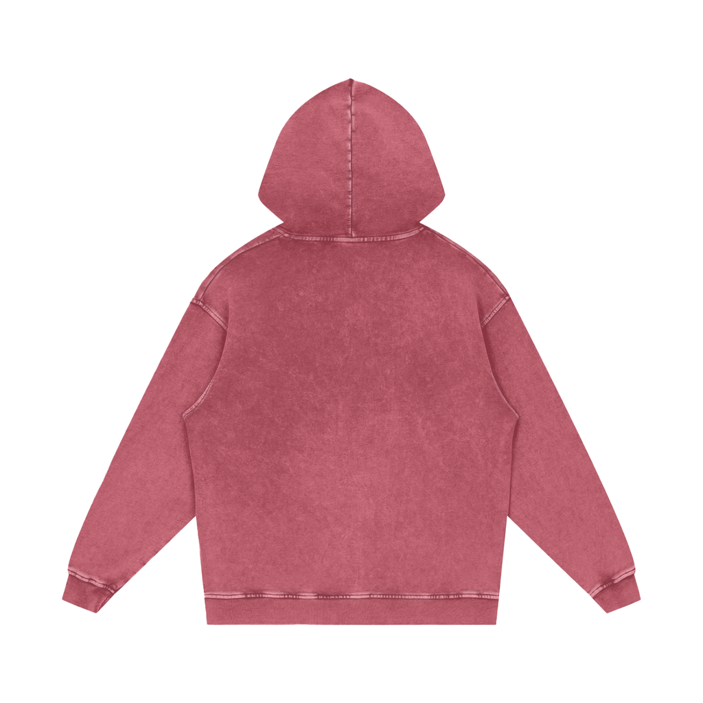 M | SNOW WASHED LOOSE COTTON HOODIE | no logo - Arcadia Apparel
