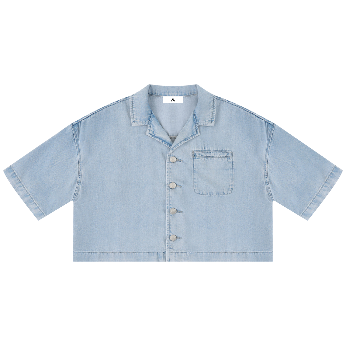 all,arcaprl,vintage,wash,boxy,cropped ,shirt,women's,upper body,100% lyocell