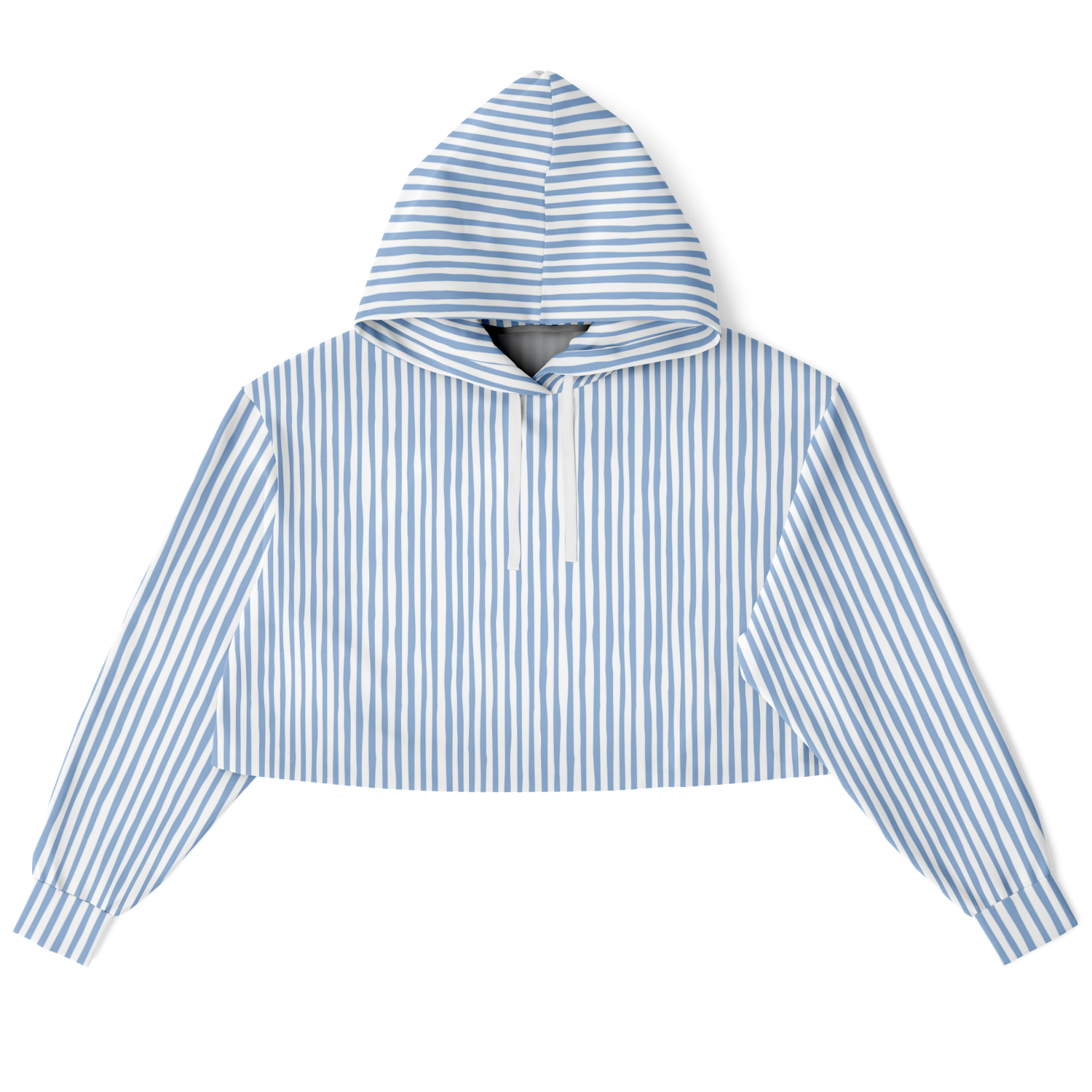 WOMEN'S SUMMIT CROPPED HOODIE | vertical blue and white lines pattern