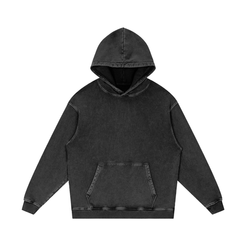 M | SNOW WASHED LOOSE COTTON HOODIE | no logo - Arcadia Apparel
