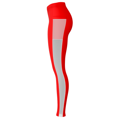 Alizarin Red Mesh Pocket Leggings - Arcadia Apparel