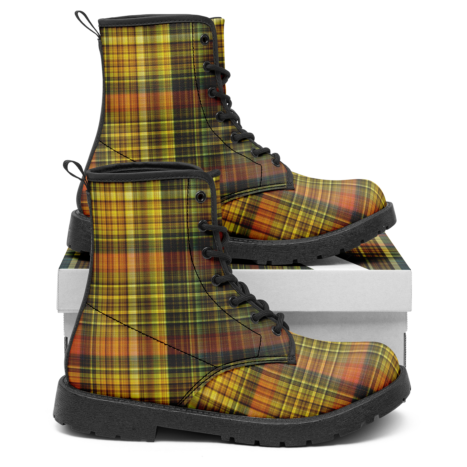 N | city strider boot | yellow plaid