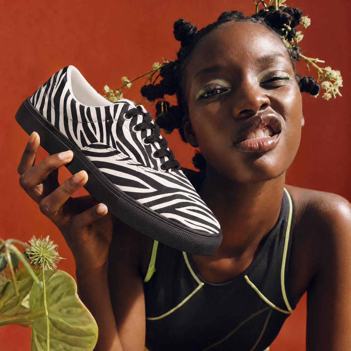 Canvas One | W | lace-up | zebra print
