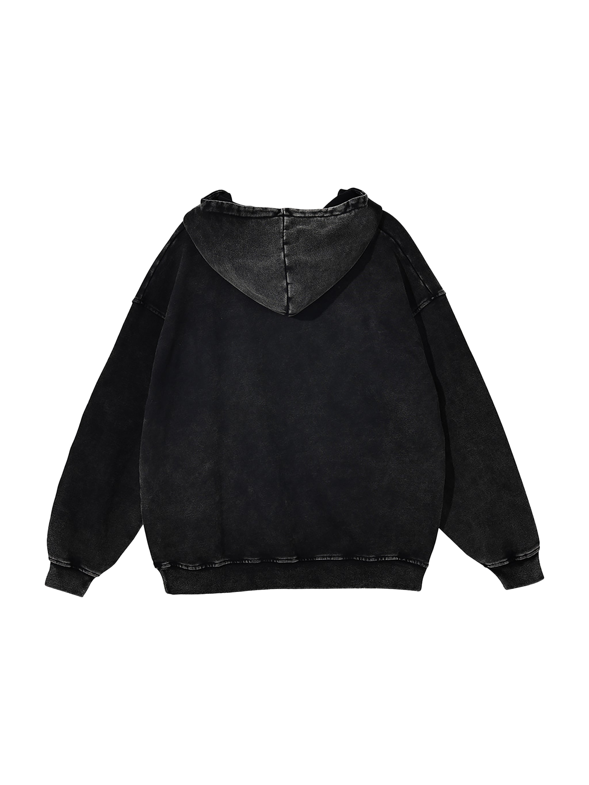 M | SNOW WASHED LOOSE COTTON HOODIE | no logo - Arcadia Apparel
